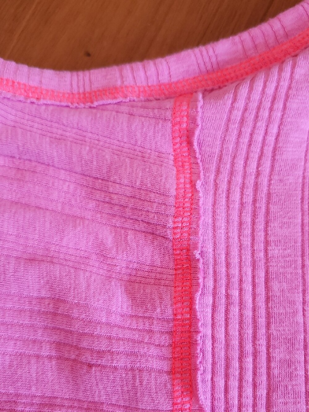Pilcro Pink Ribbed One-Shoulder Tank - Picture 4 of 5